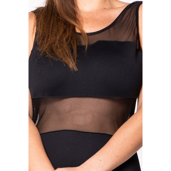 Robe Noire Transparente & Opaque – Glamour Chic