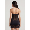 Robe Bustier en Maille & Dentelle Noire – Be Lily