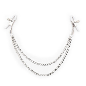 Pinces à seins réglables avec double chainettes 