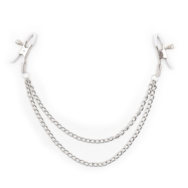 Pinces à seins réglables avec double chainettes 