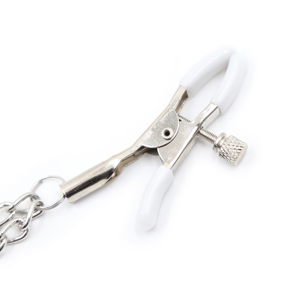 Pinces à seins réglables avec double chainettes 