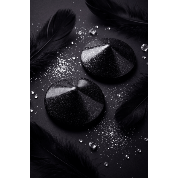 Cache-tétons en métal noir en forme conique - Accessoire glamour