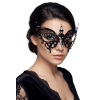 Masque vénitien Alida rigide noir avec strass