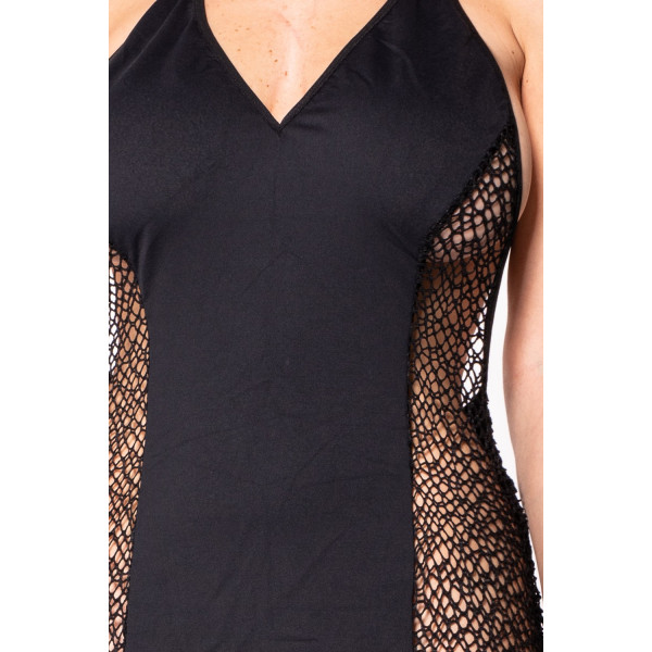 Robe sexy décolletée dos nu et résille – Be Lily Dress