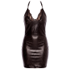 Robe Cocktail Noire Sophia en Simili Cuir et Dentelle par Be Lily Dress