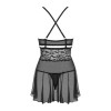 838-BAB-1 babydoll - Noir