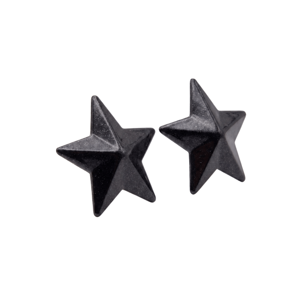 Cache-tétons en métal noir étoile – Accessoire sexy
