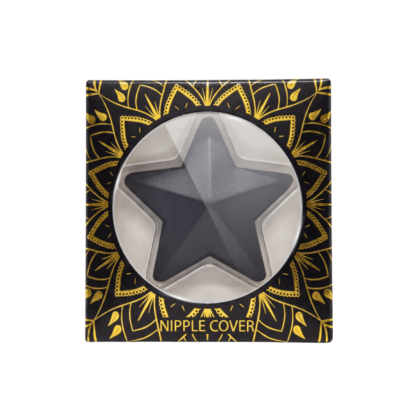 Cache-tétons en métal noir étoile – Accessoire sexy