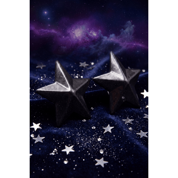 Cache-tétons en métal noir étoile – Accessoire sexy