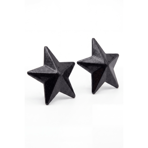 Cache-tétons en métal noir étoile – Accessoire sexy