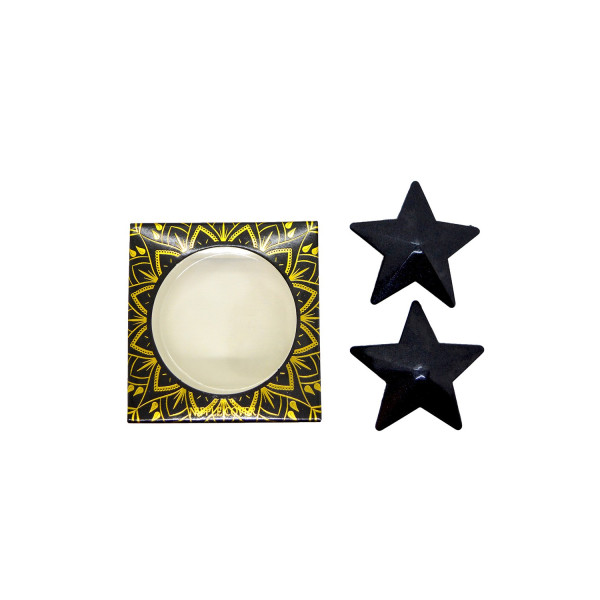 Cache-tétons en métal noir étoile – Accessoire sexy
