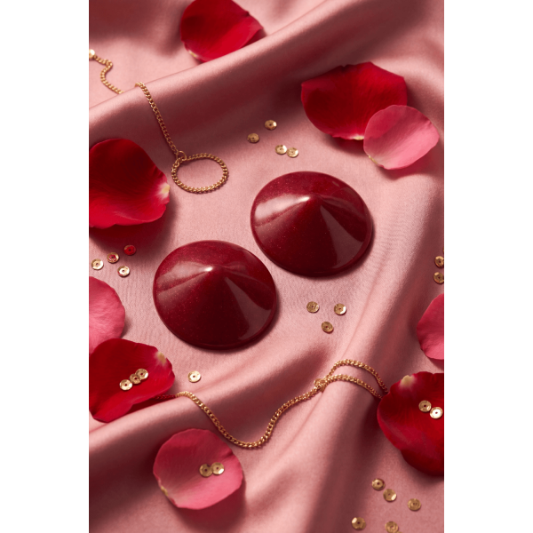 Cache-Tétons Cône Métal Rouge – Séduction Brillante