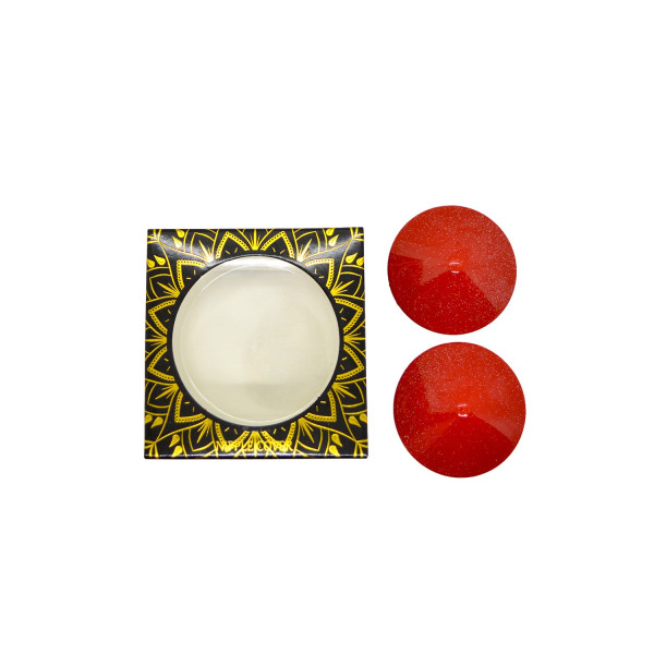 Cache-Tétons Cône Métal Rouge – Séduction Brillante