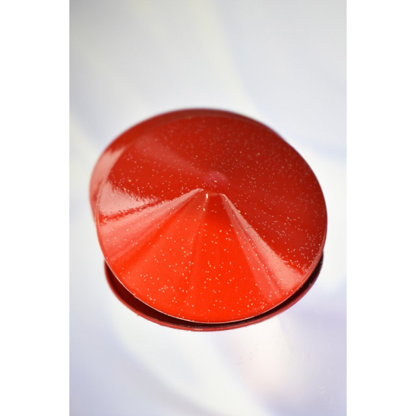 Cache-Tétons Cône Métal Rouge – Séduction Brillante