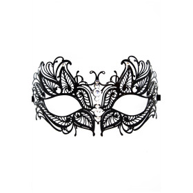 Masque vénitien Greta rigide noir avec strass