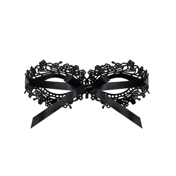 Masque noir sensuel avec nœud ajustable