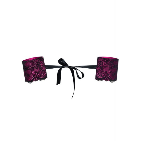 Menottes noir et fuchsia dentelle Roseberry