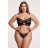 String Noir Dentelle & Chaîne Dorée avec Bijou – Réglable
