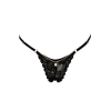 String Noir Dentelle & Chaîne Dorée avec Bijou – Réglable