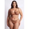 String Taupe Dentelle & Bijou Cœur Doré – Réglable