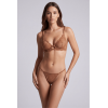 String Taupe Dentelle & Bijou Cœur Doré – Réglable