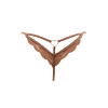 String Taupe Dentelle & Bijou Cœur Doré – Réglable