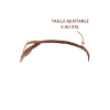 String Taupe Dentelle & Bijou Cœur Doré – Réglable