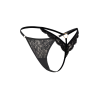 String Noir en Dentelle & Bijou Cœur Doré – Ajustable