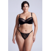 String Noir en Dentelle & Bijou Cœur Doré – Ajustable