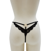 String Noir en Dentelle & Bijou Cœur Doré – Ajustable