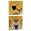 String Noir en Dentelle & Bijou Cœur Doré – Ajustable