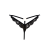 String Noir en Dentelle & Bijou Cœur Doré – Ajustable