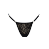 String Noir en Dentelle & Bijou Cœur Doré – Ajustable