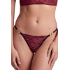 String Bordeaux en Dentelle & Anneaux Dorés Détachables