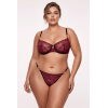 String Bordeaux en Dentelle & Anneaux Dorés Détachables