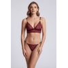 String Bordeaux en Dentelle & Anneaux Dorés Détachables
