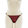 String Bordeaux en Dentelle & Anneaux Dorés Détachables