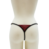 String Bordeaux en Dentelle & Anneaux Dorés Détachables