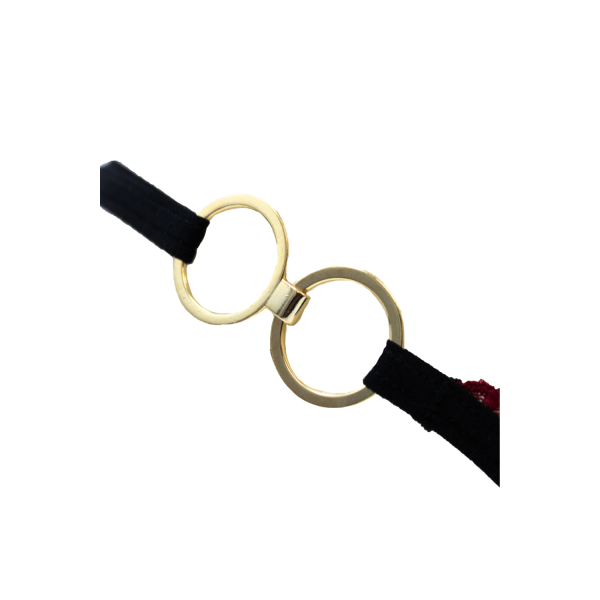String Bordeaux en Dentelle & Anneaux Dorés Détachables
