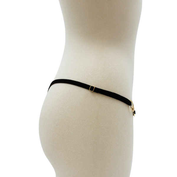 String Bordeaux en Dentelle & Anneaux Dorés Détachables
