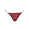 String Bordeaux en Dentelle & Anneaux Dorés Détachables