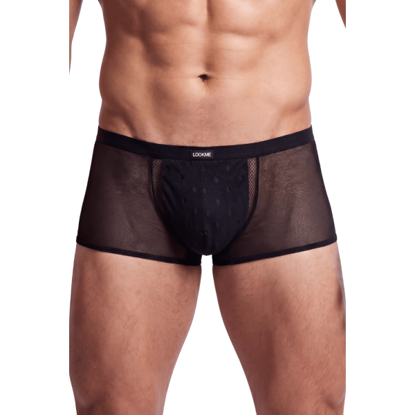 Boxer Noir Semi-Opaque avec Résille – Lookme