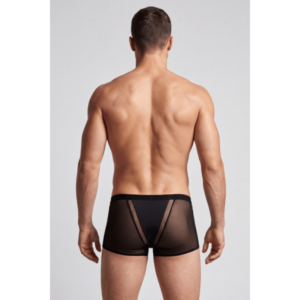 Boxer Noir Semi-Opaque avec Résille – Lookme