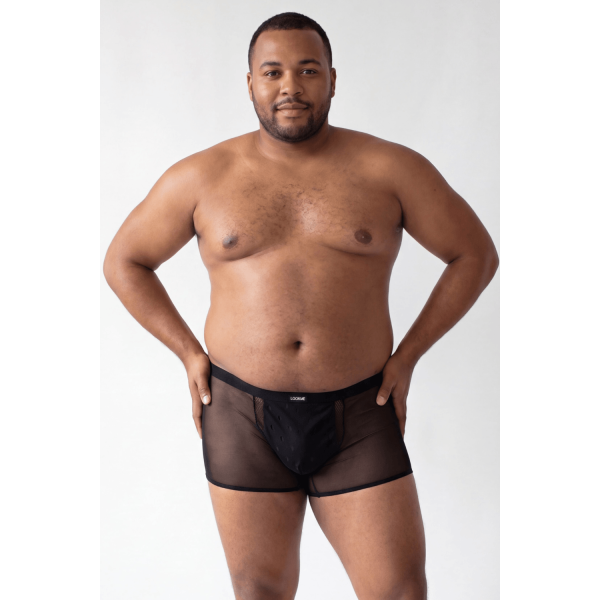 Boxer Noir Semi-Opaque avec Résille – Lookme