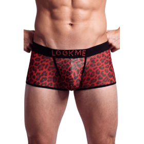 Boxer résille léopard rouge transparent Lookme