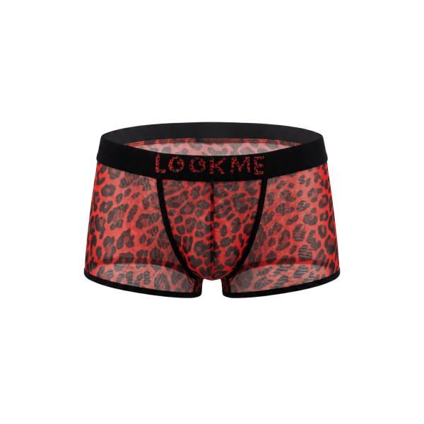 Boxer résille léopard rouge transparent Lookme