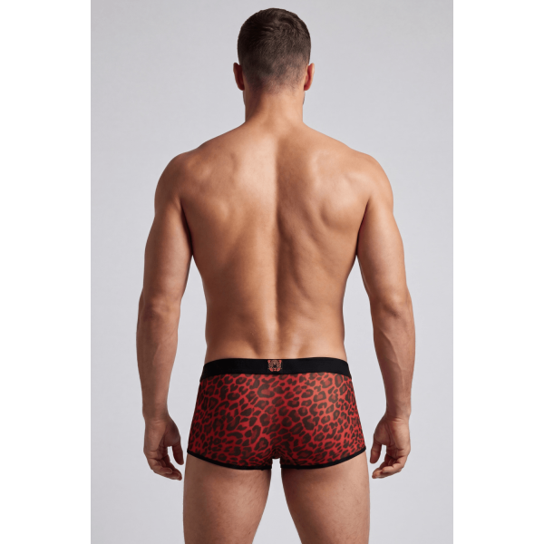 Boxer résille léopard rouge transparent Lookme