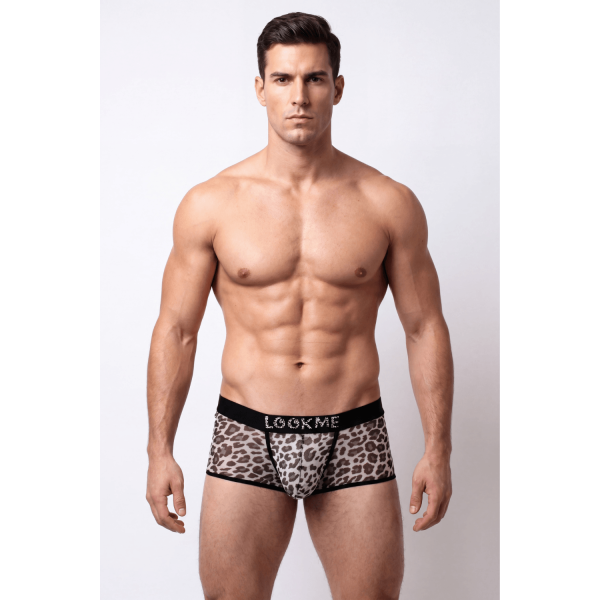 Boxer en résille léopard gris Lookme