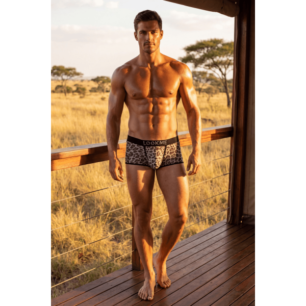 Boxer en résille léopard gris Lookme