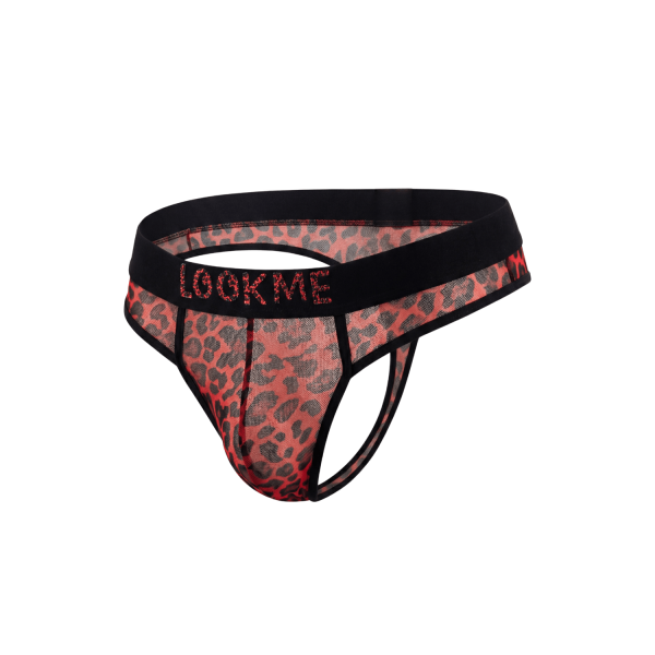 String Homme Résille Léopard Rouge – Lookme
